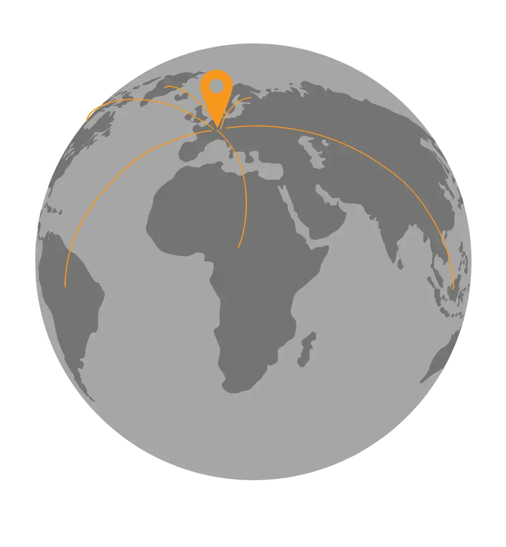 accessibilité de notre CFA petite enfance aux lprimo-arrivants illustrée par une carte du monde avec des flèches vers la France.