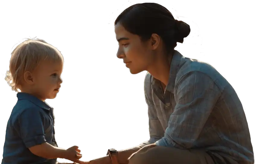 formation attention conjointe petite enfance illustrée par un enfant et un adulte partageant un moment d'attention sur un jouet.