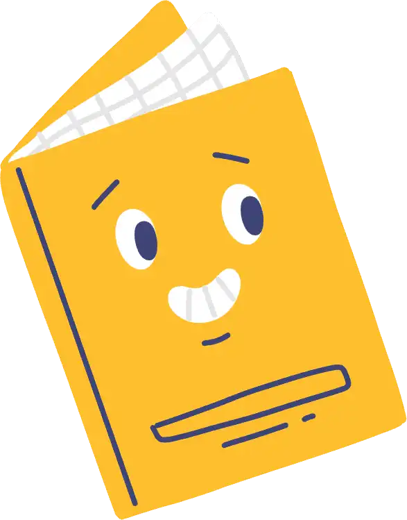 Notre programme concours ATSEM illustré par un carnet jaune souriant